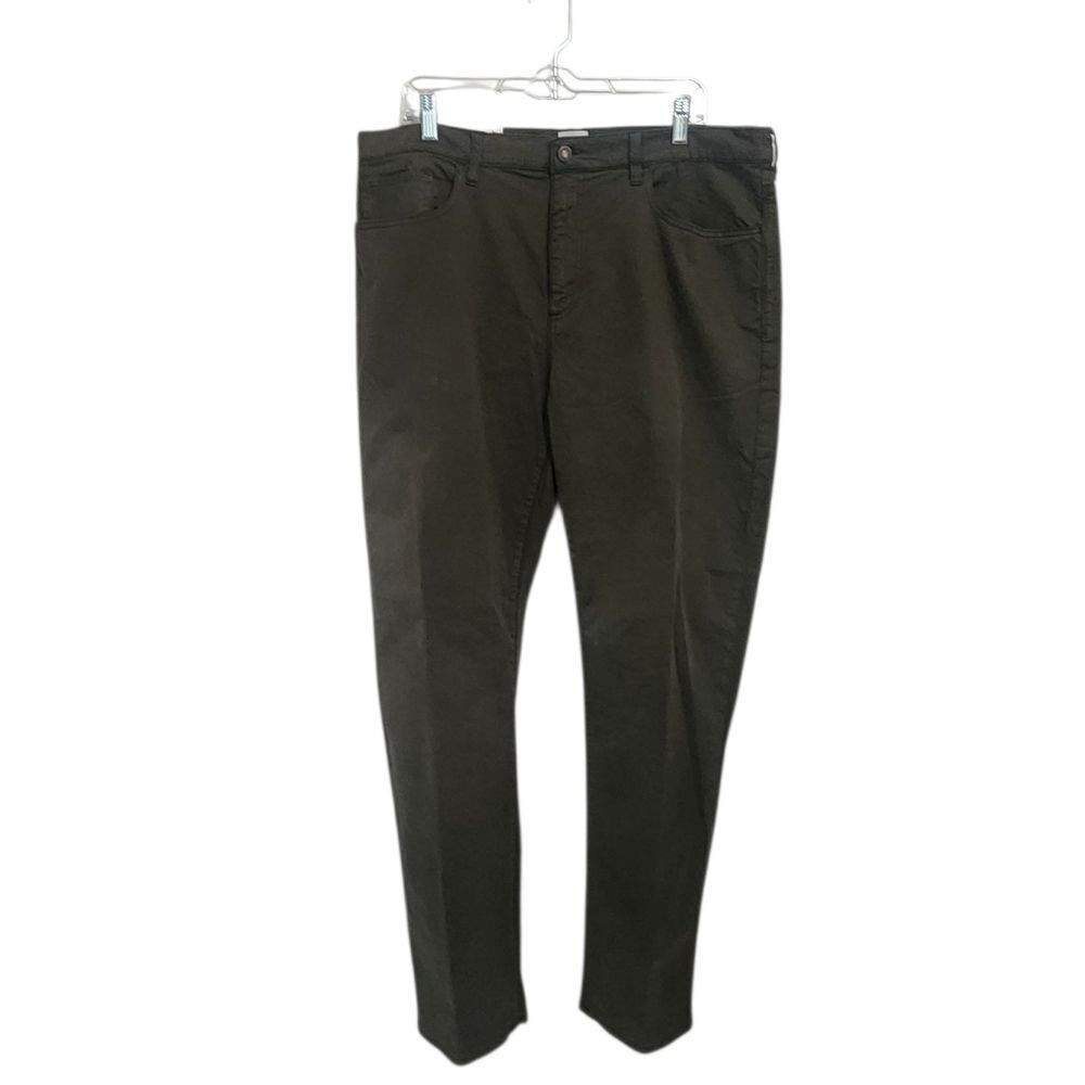 Flint & Tender Straight Fit Pants 38X34 Green Zip Button NWT